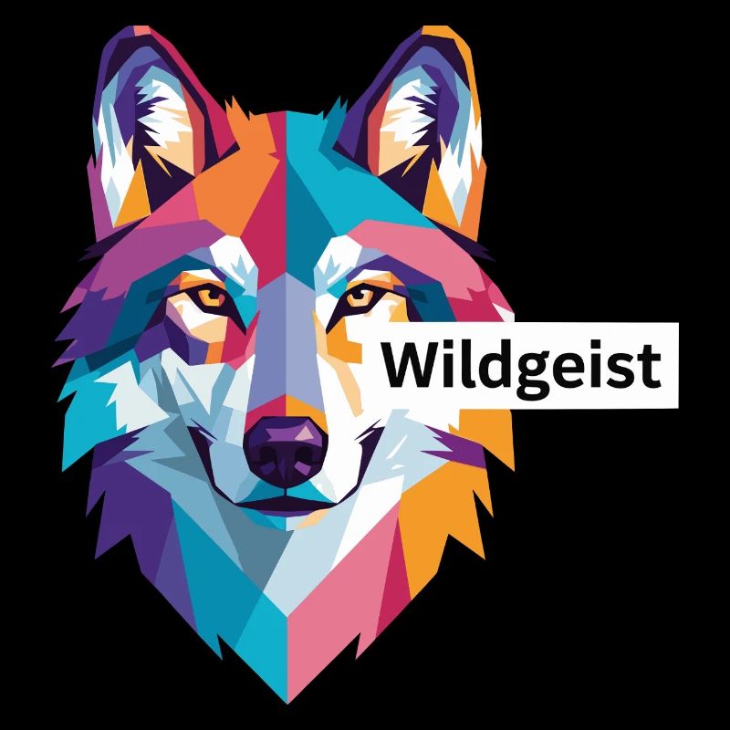 Farbiger Wolfskopf "Wildgeist"