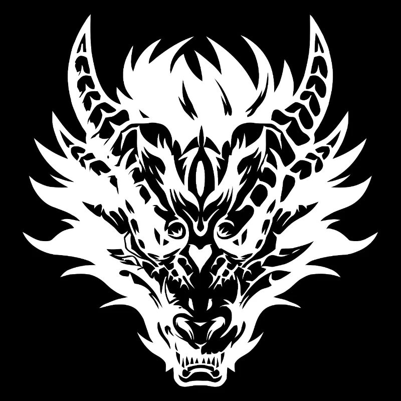 Conception complexe de masque de dragon tribal
