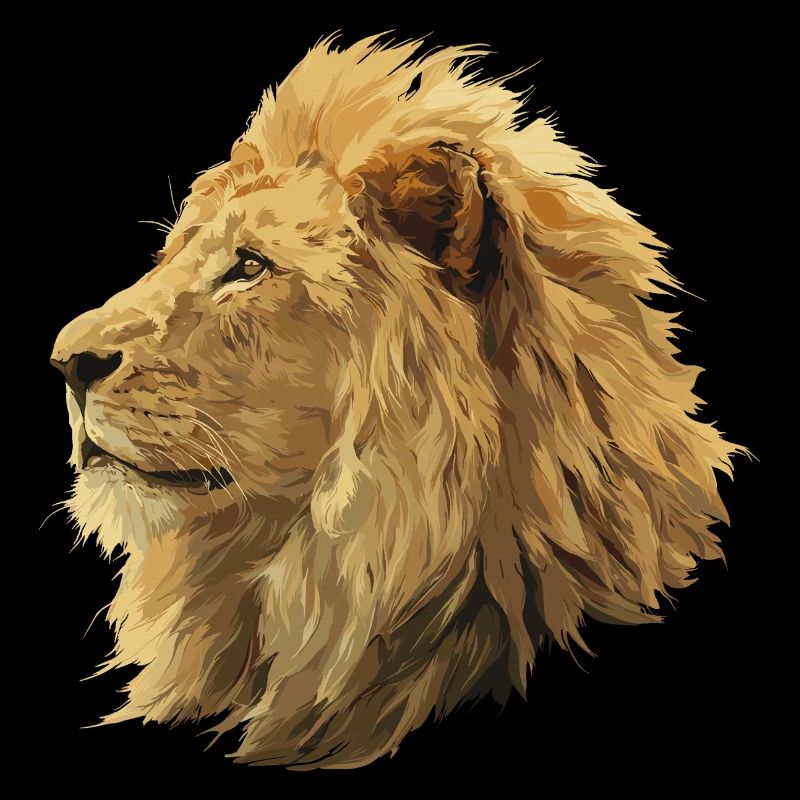 Majestueuse tête de lion dans un style numérique