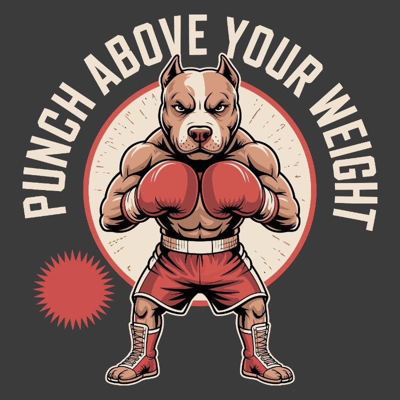 Frappe au-dessus de ton poids Chien de boxe