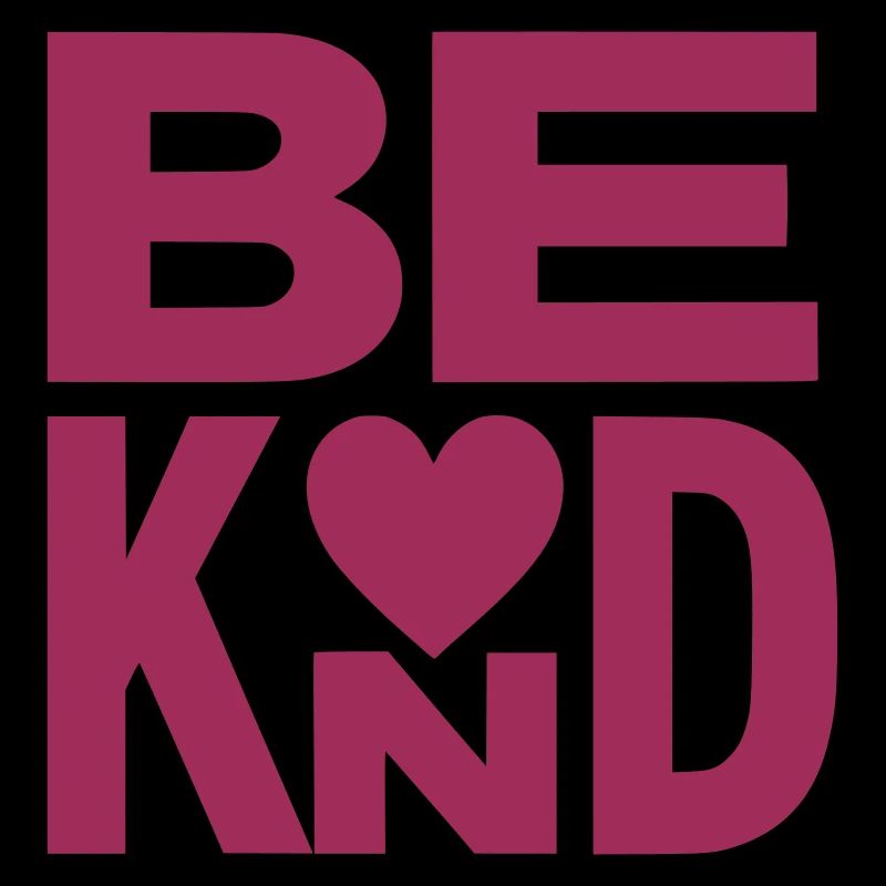 Be kind slogan with heart - color variable