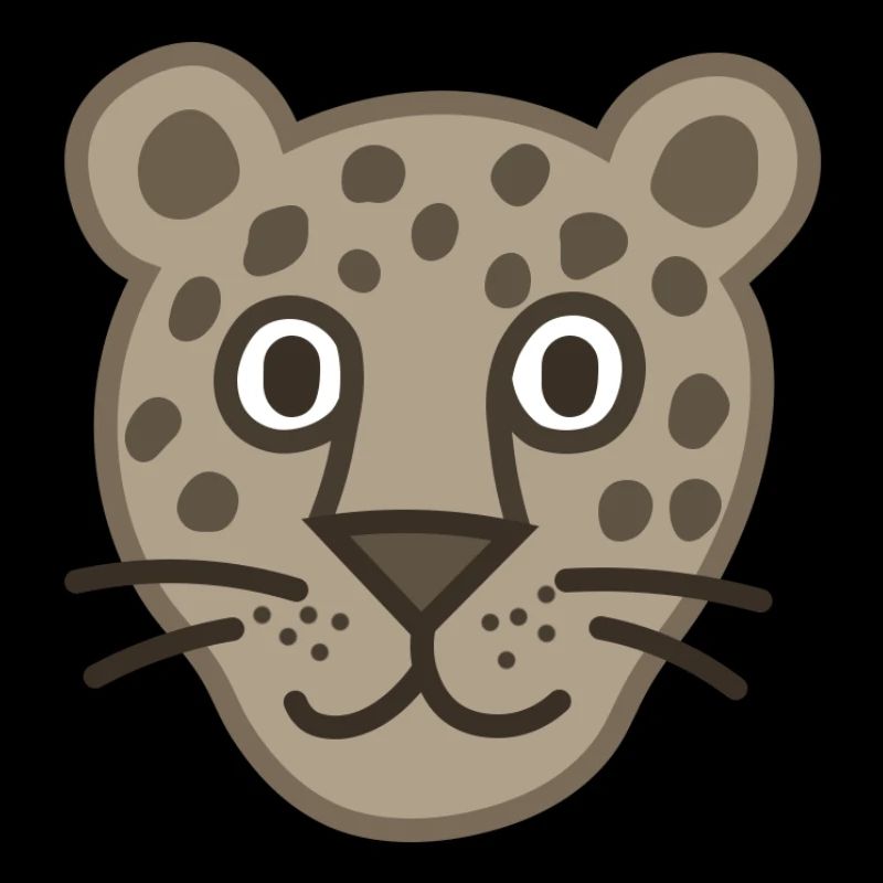 Dessin animé mignon visage de léopard