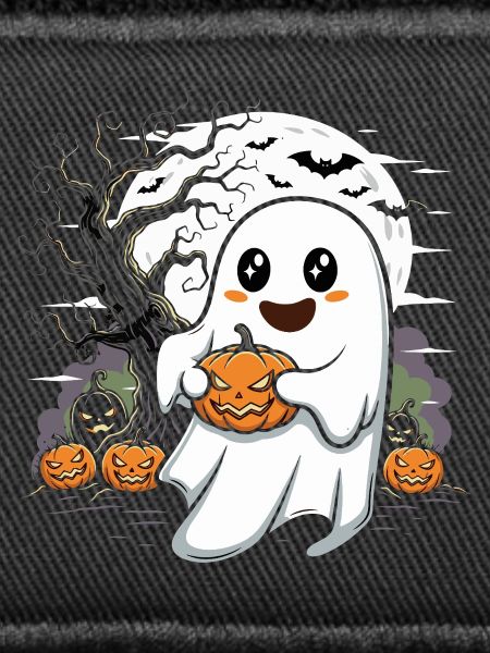 Cute Ghost with Jack-O-Lantern