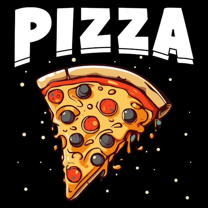 Pizza slice with black and red toppings