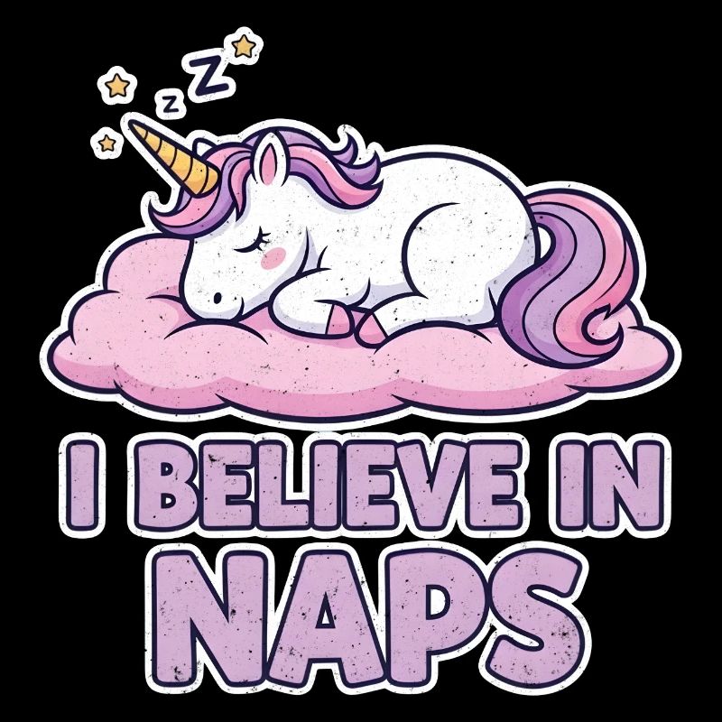 Schlafendes Einhorn auf Wolke – Naps