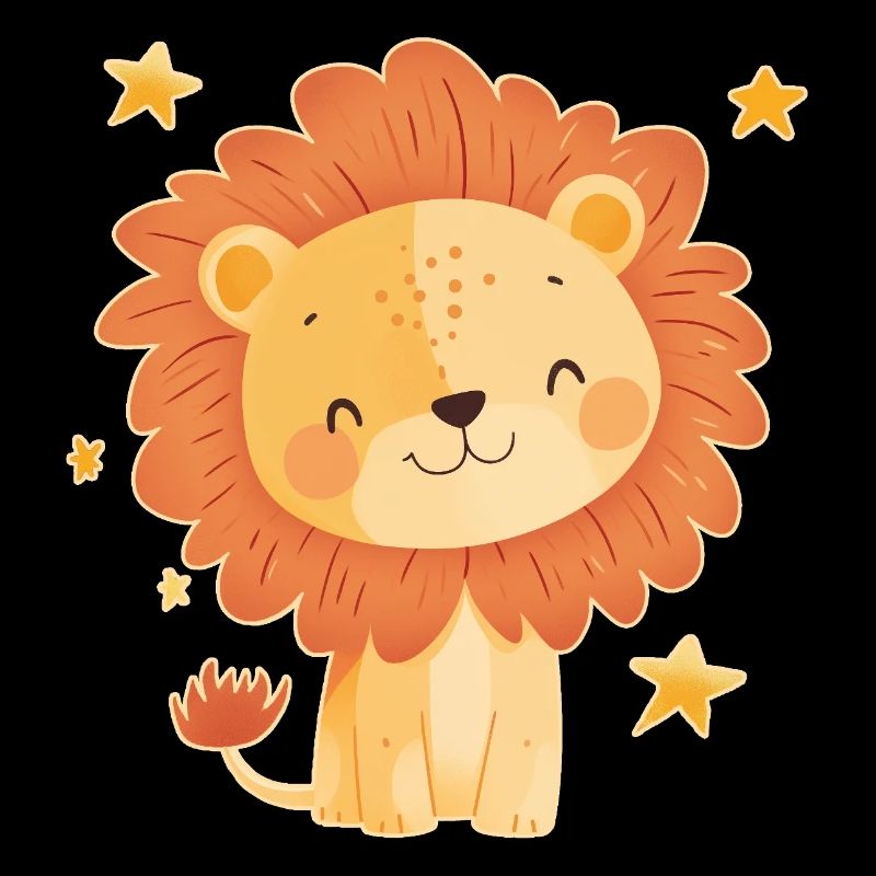 Lion avec ciel étoilé