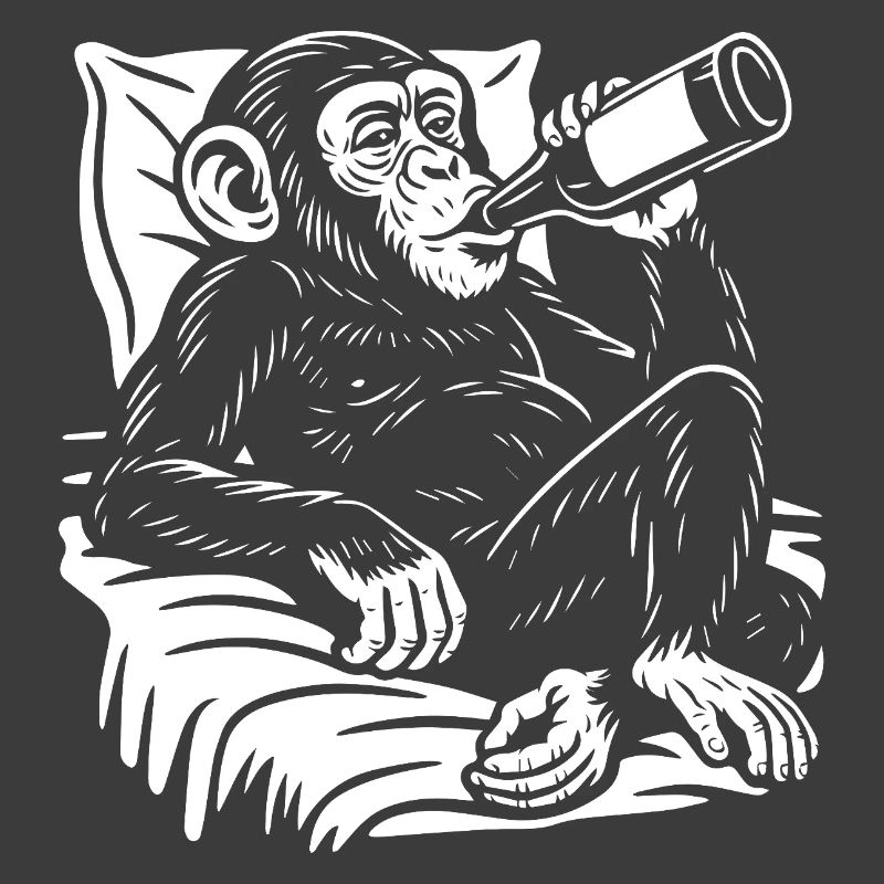 Cheeky Chimp schlürft Bier