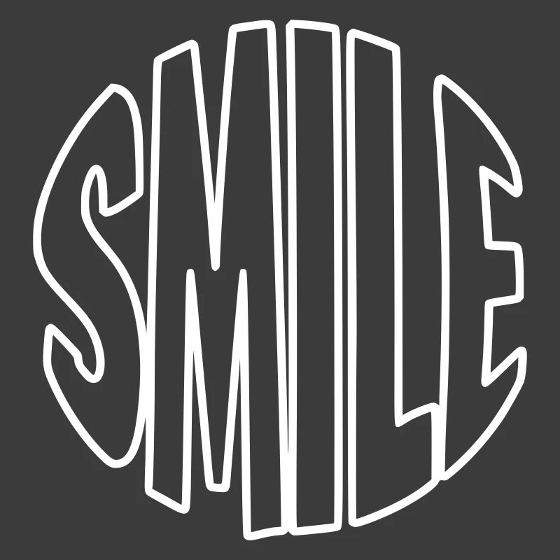 Clear smile lettering with contours