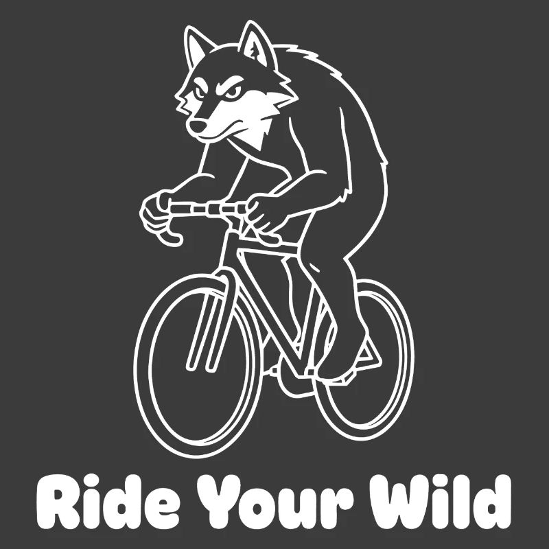 Wolf cyclist on bicycle