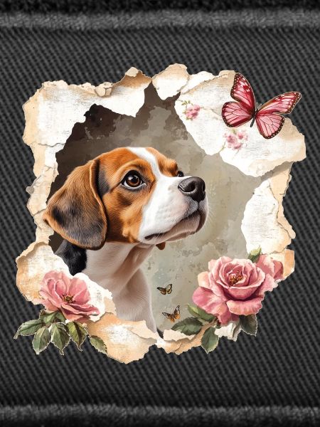 Beagle avec papillon