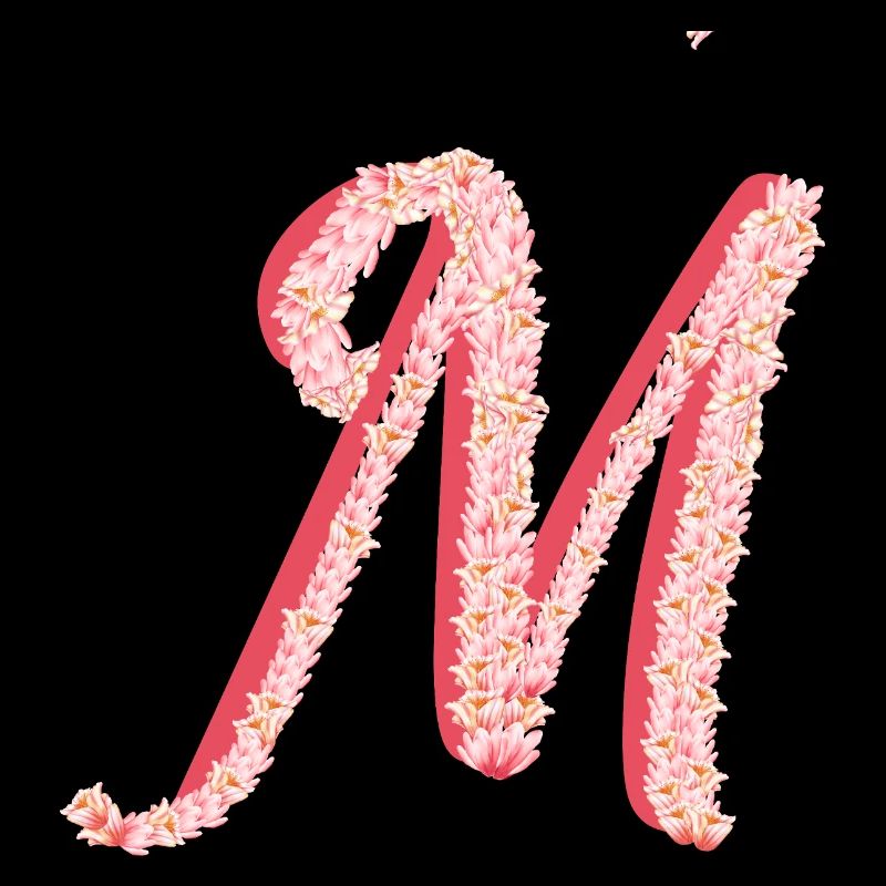 Initial M aus rosa Blüten