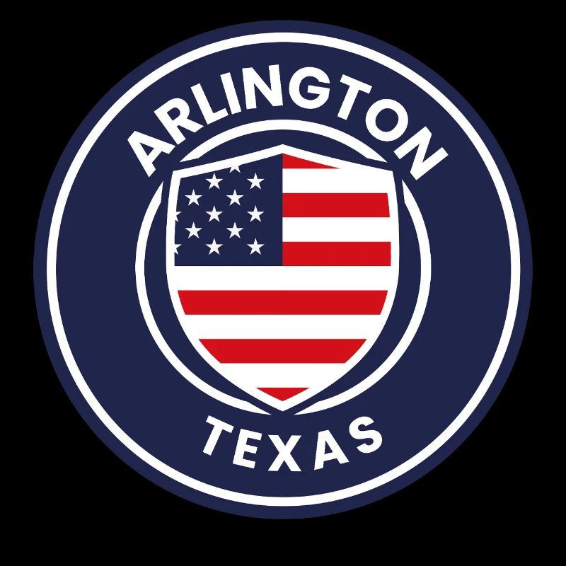 Arlington Texas Emblem with Flag