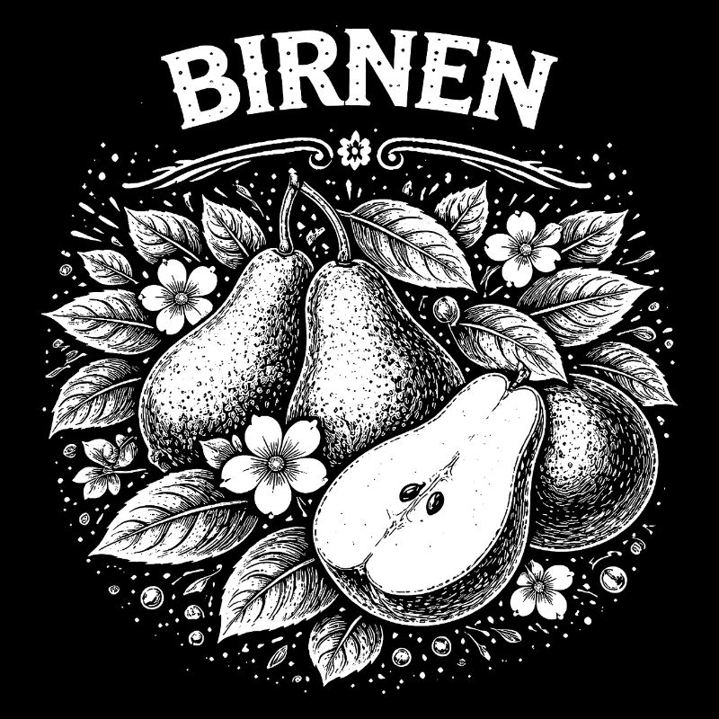 Pear Wreath Vintage Fruit Illustration