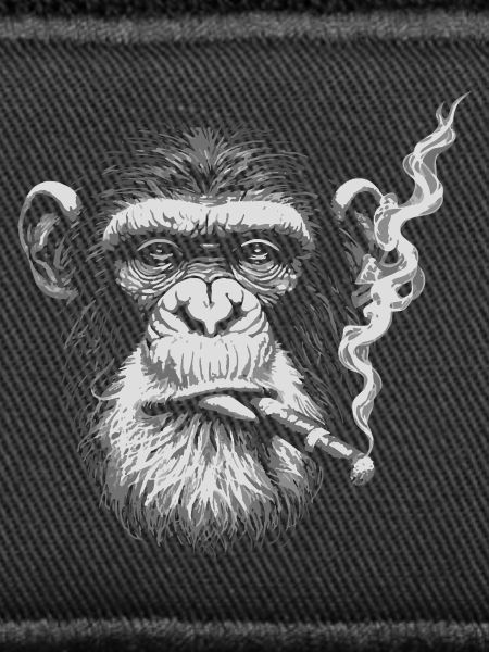 Chimp Smoking Portrait