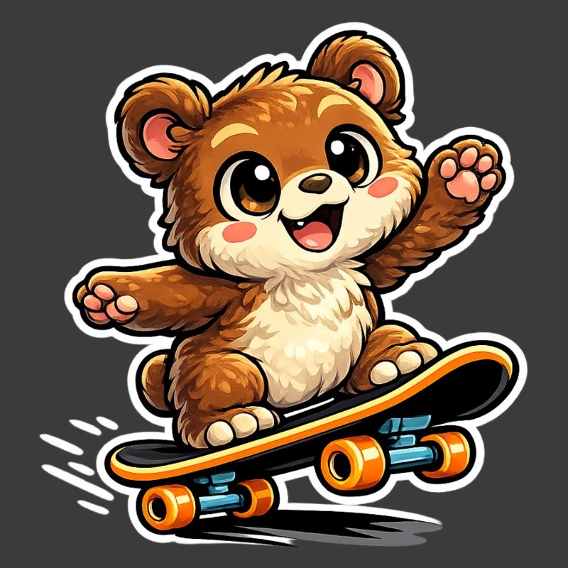 Aventure de skateboard de Cuddly Bear