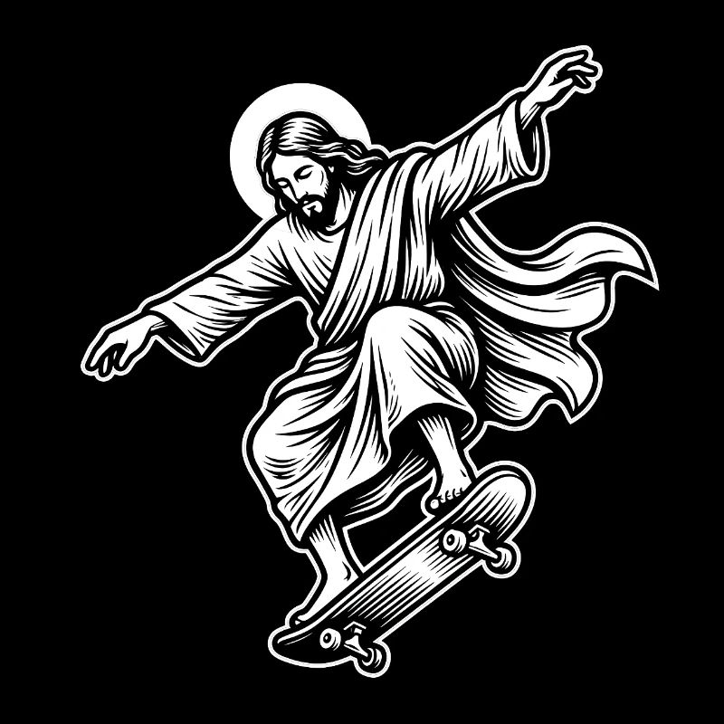Skateboard de Jésus - Mème Skate Drôle