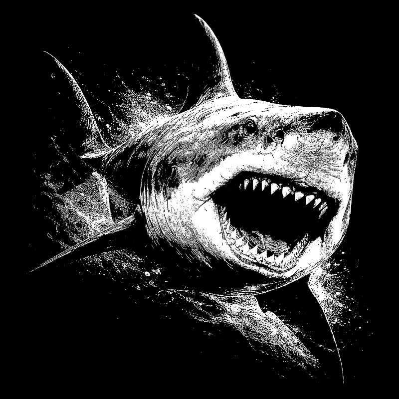 Silhouette du requin noir et blanc