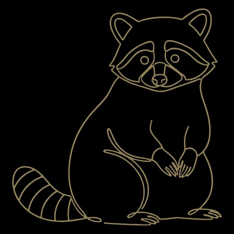 Silhouette de raton laveur mignon, minimaliste