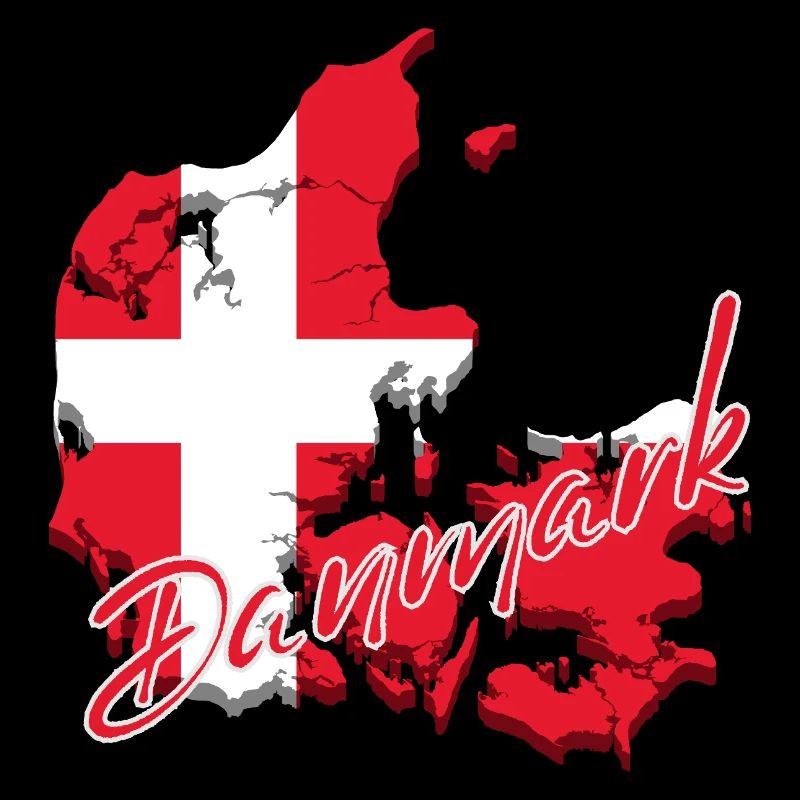 Drapeau de carte Danemark, j’adore le Danemark