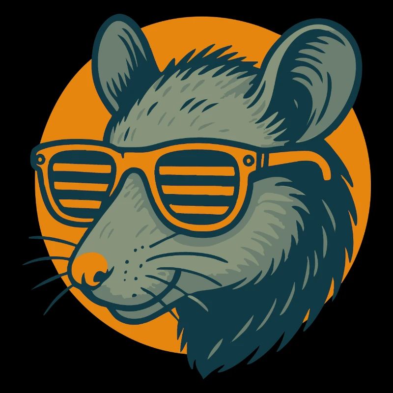 Ratte mit Sonnenbrille Retrostil