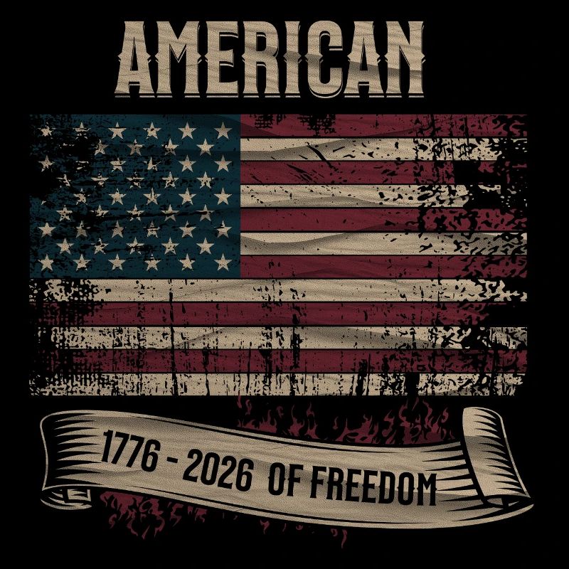 Drapeau américain 250 ans de liberté 1776-2026