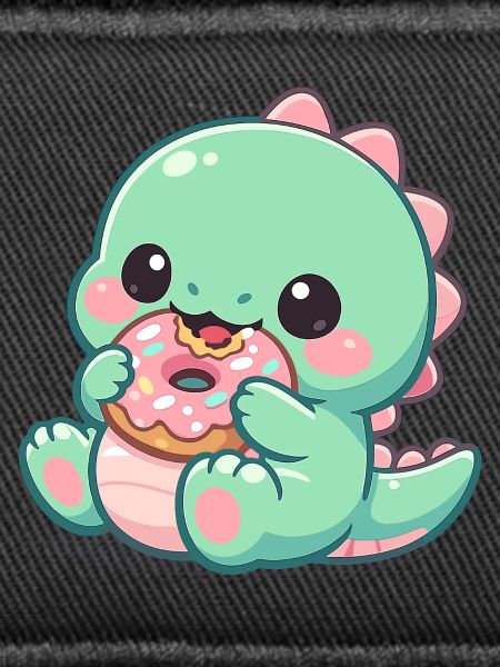 Little dino snacking donut