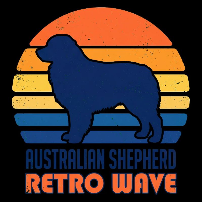 Retro Wave Aussie: Vintage Australian Shepherd