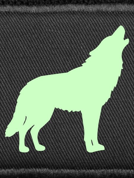 Wolfsilhouette Neon Grün