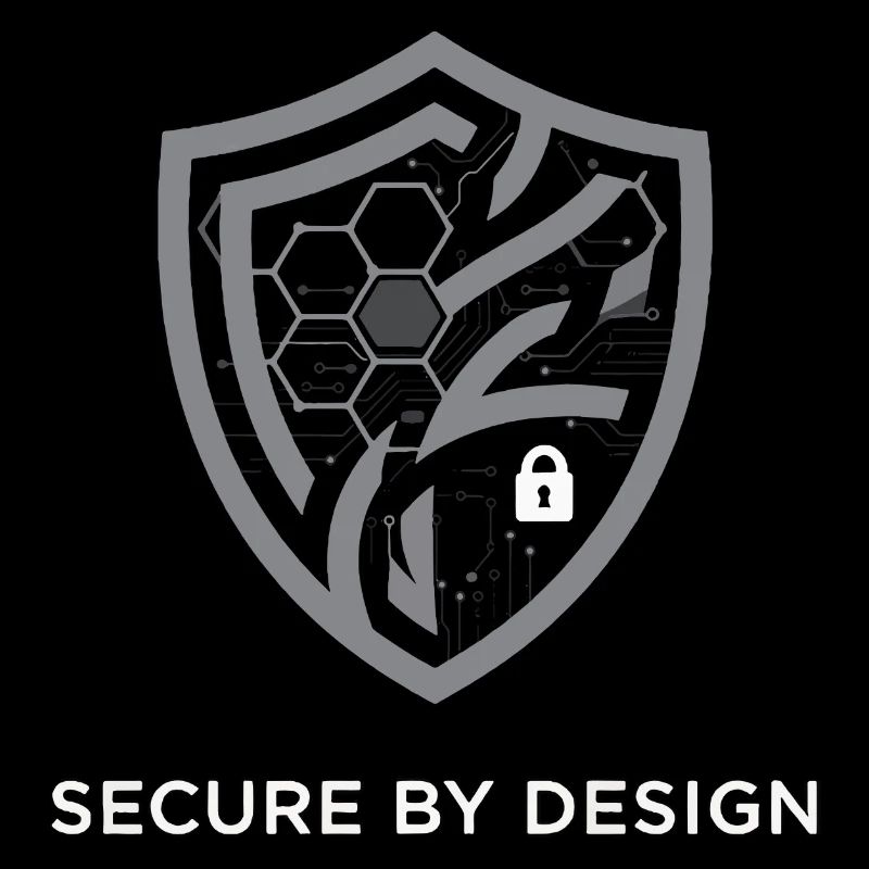 Logo Secure by Design in weiß/grau