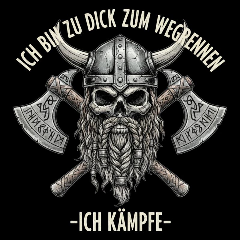 Zu Dick Zum Wegrennen Ich Kämpfe - Wikinger Style