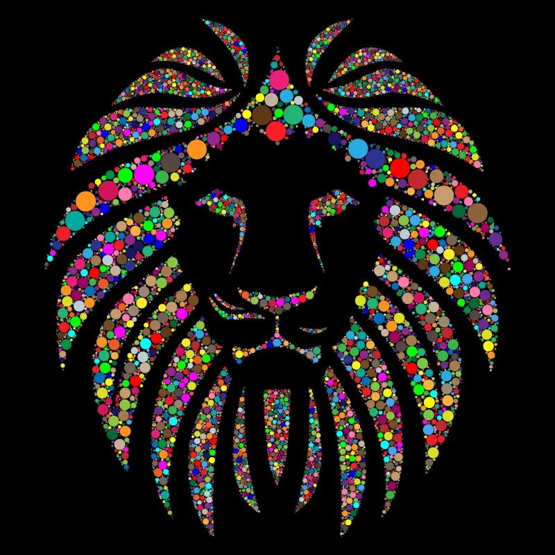 Löwe Regenbogen Geometrisch Geschenk