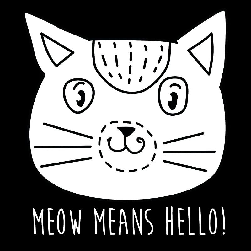 Comic Katze Gesicht mit Spruch