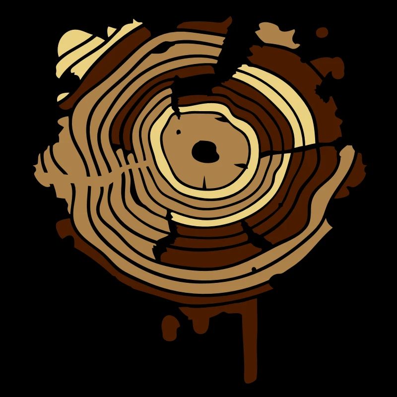 Les cernes d'un arbre comme un graffiti