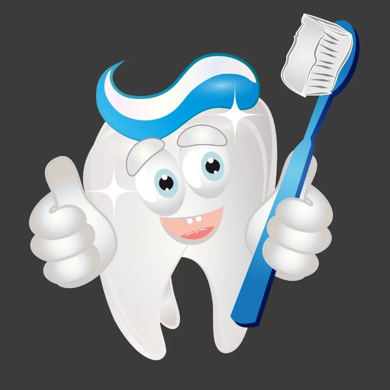 radiant white tooth with toothpaste as a comic