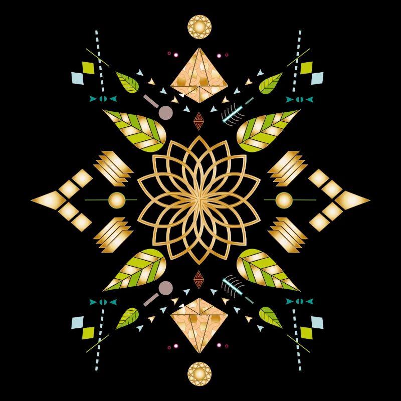 or fleurs symbole avec des éléments colorés