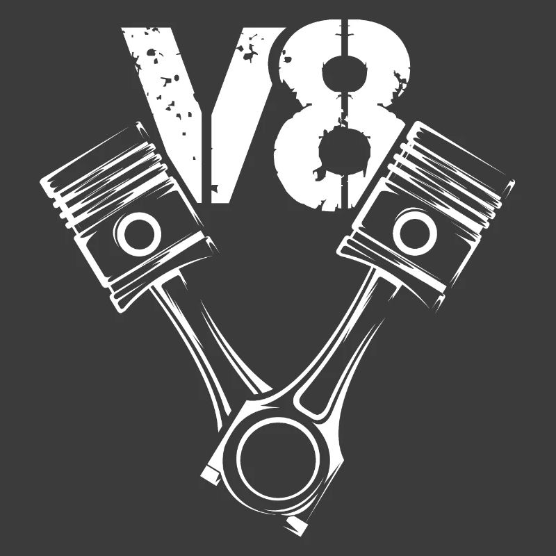 V8 Engine Symbol Piston Illustration Cars Graphic