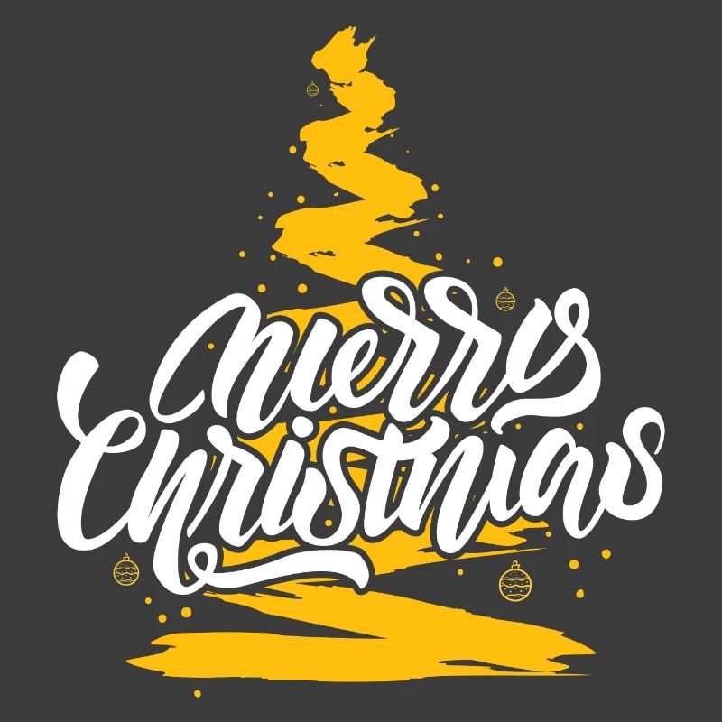 Merry Christmas Script on Gold Tree