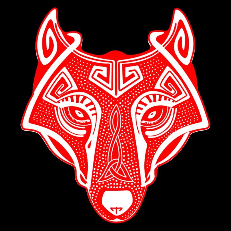 Wikingerwolf Fenrir walhalla rot weiß
