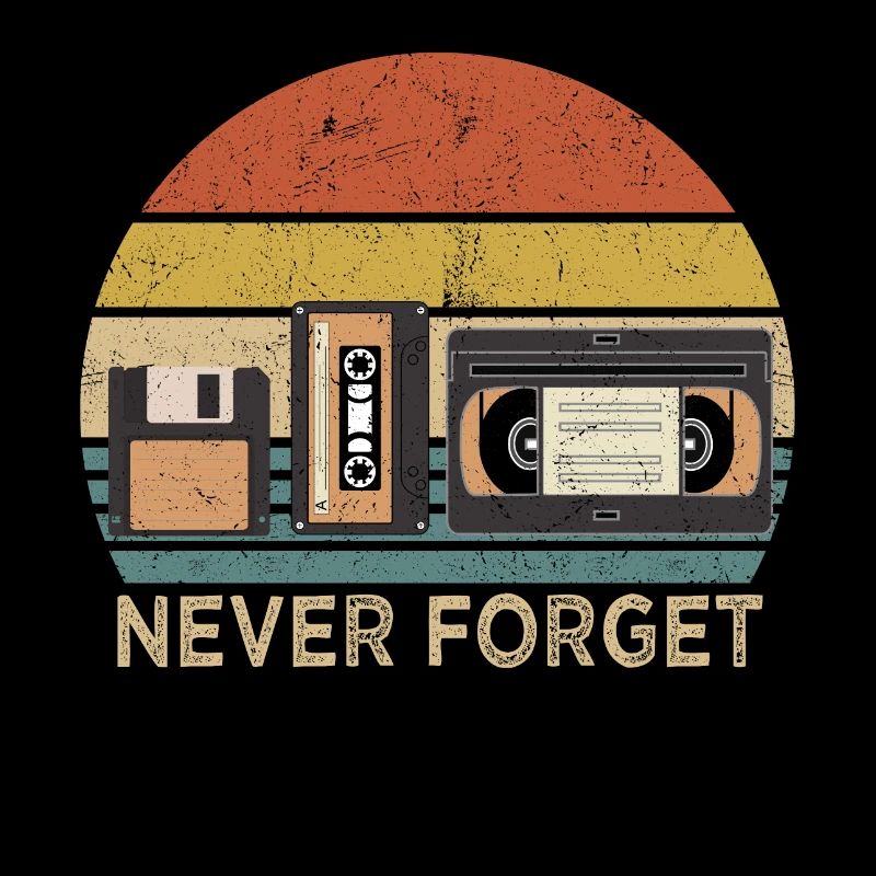 Retro Cassette Tape Never Forget Design