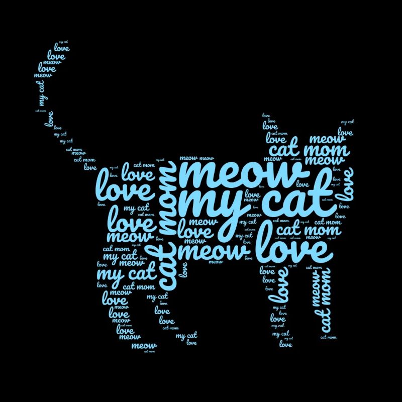 Muster mit einem Motiv der Liebe zu einer Katze