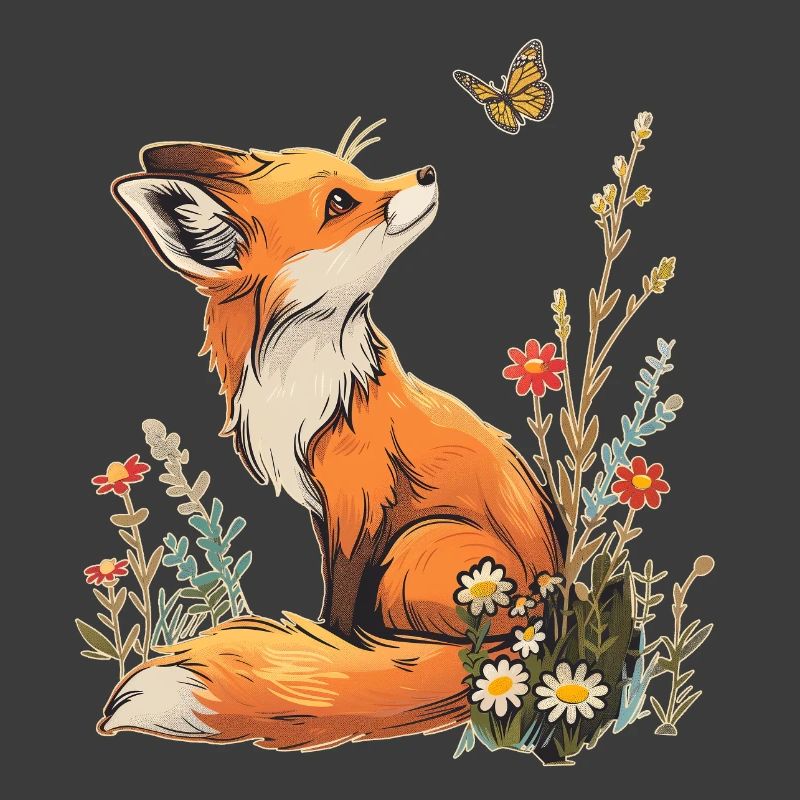 Fox and butterfly