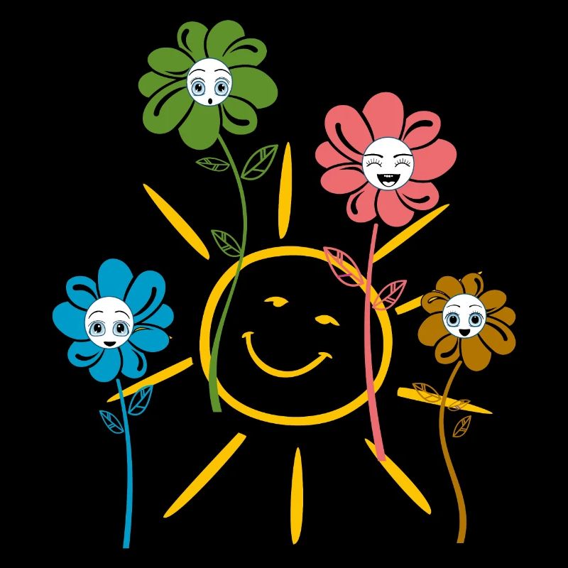 Sonne mit Blumen Frühling