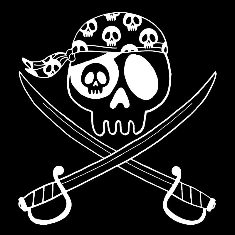 Tête de mort pirate (blanc)