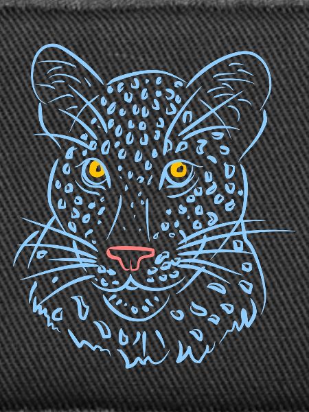 Leopardengesicht mit Blautönen