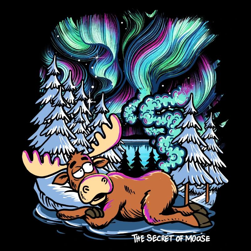 Northern Lights - Moose - Aurora Borealis