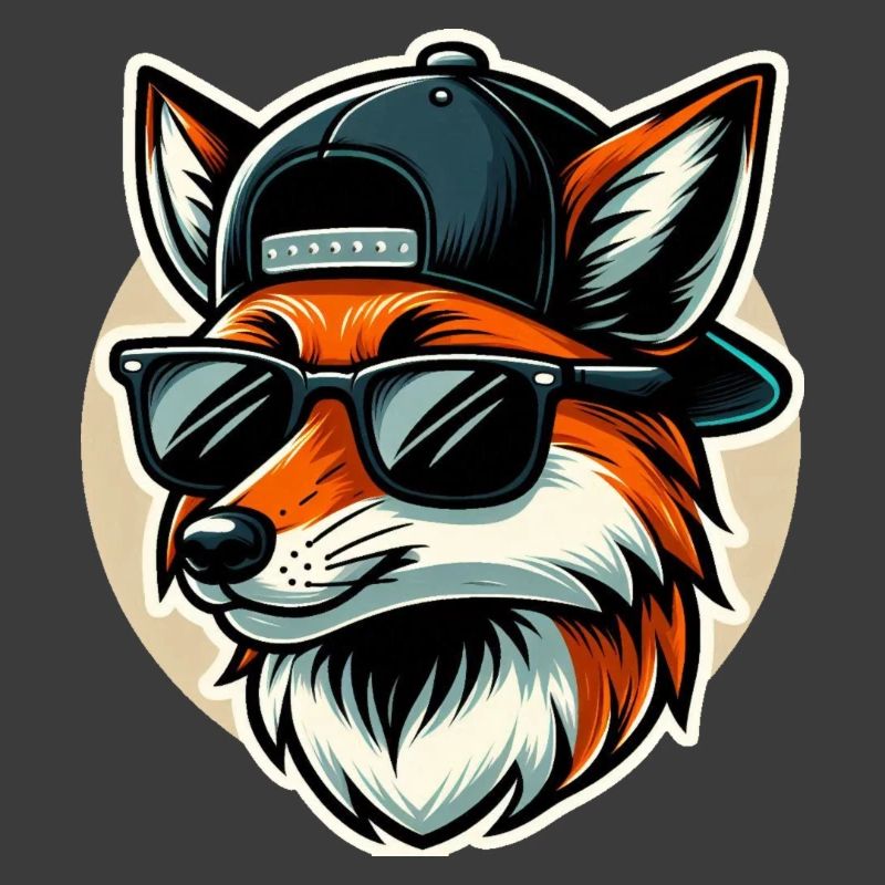 Fox with sunglasses and cap