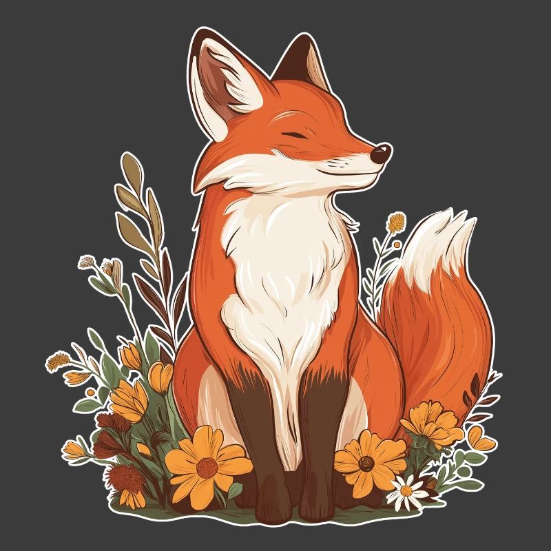Fuchs mit Blumen