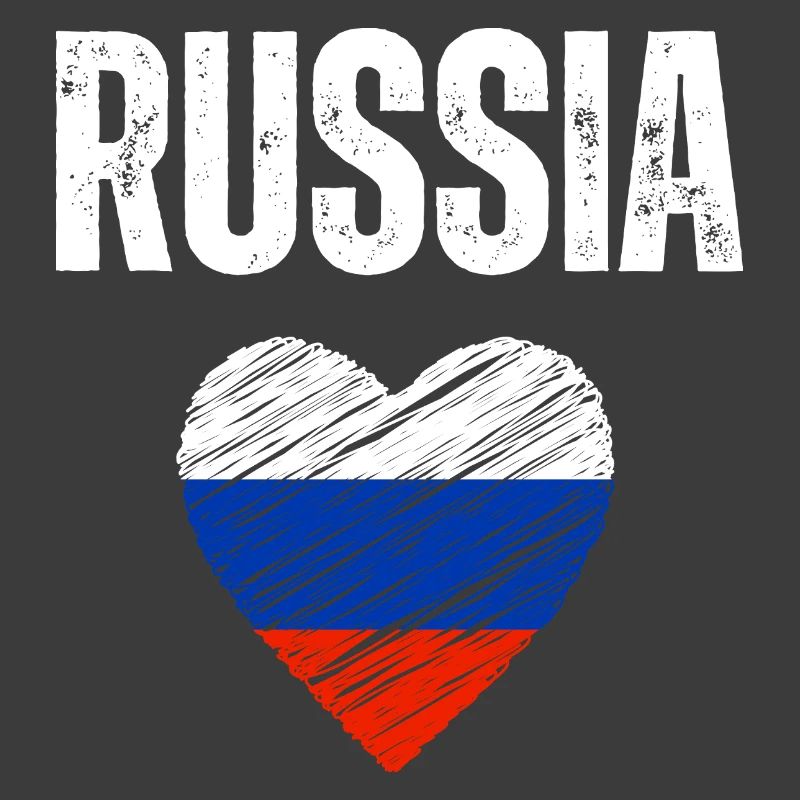 J’adore la Russie, drapeau russe