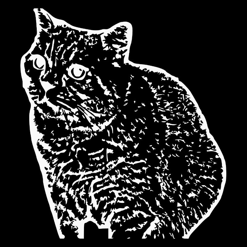 Cat White Silhouette Gift Cat Lover