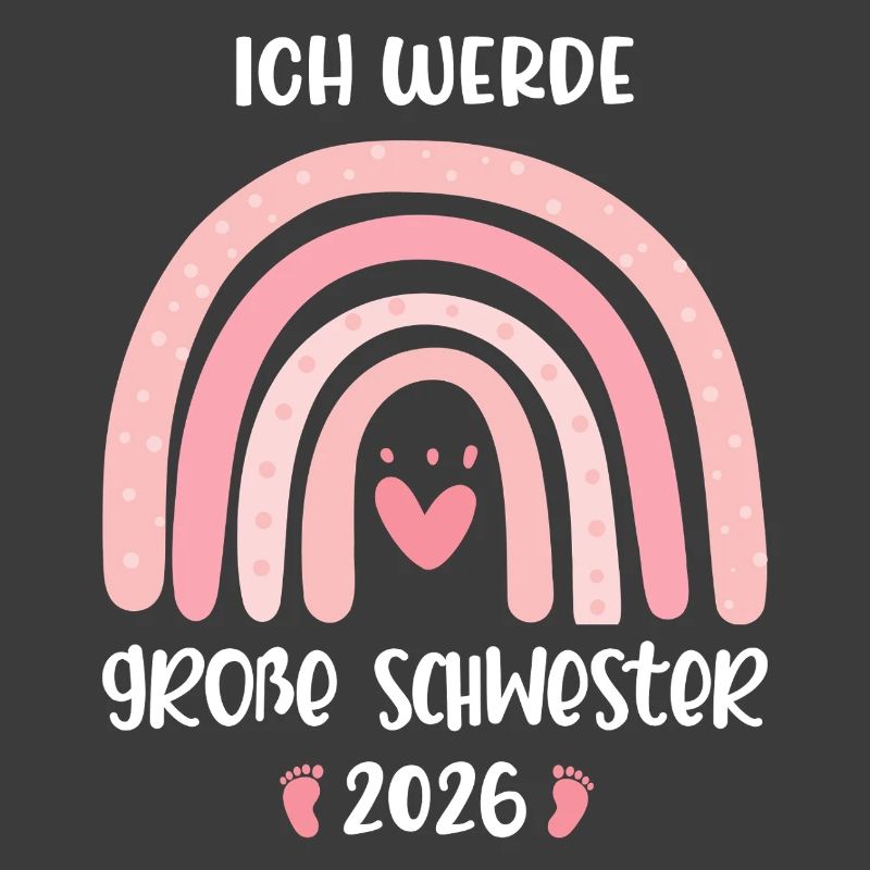 Ich werde große Schwester 2026 Regenbogen Mädchen